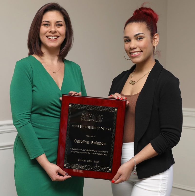 Carolina Polanco, of CAN BE tenant Alpaca Distribution, wins Chamber Young Entrepreneur of the Year Award